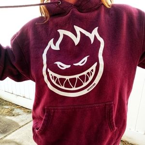 Spitfire Maroon Hoodie sz Small White Big Head